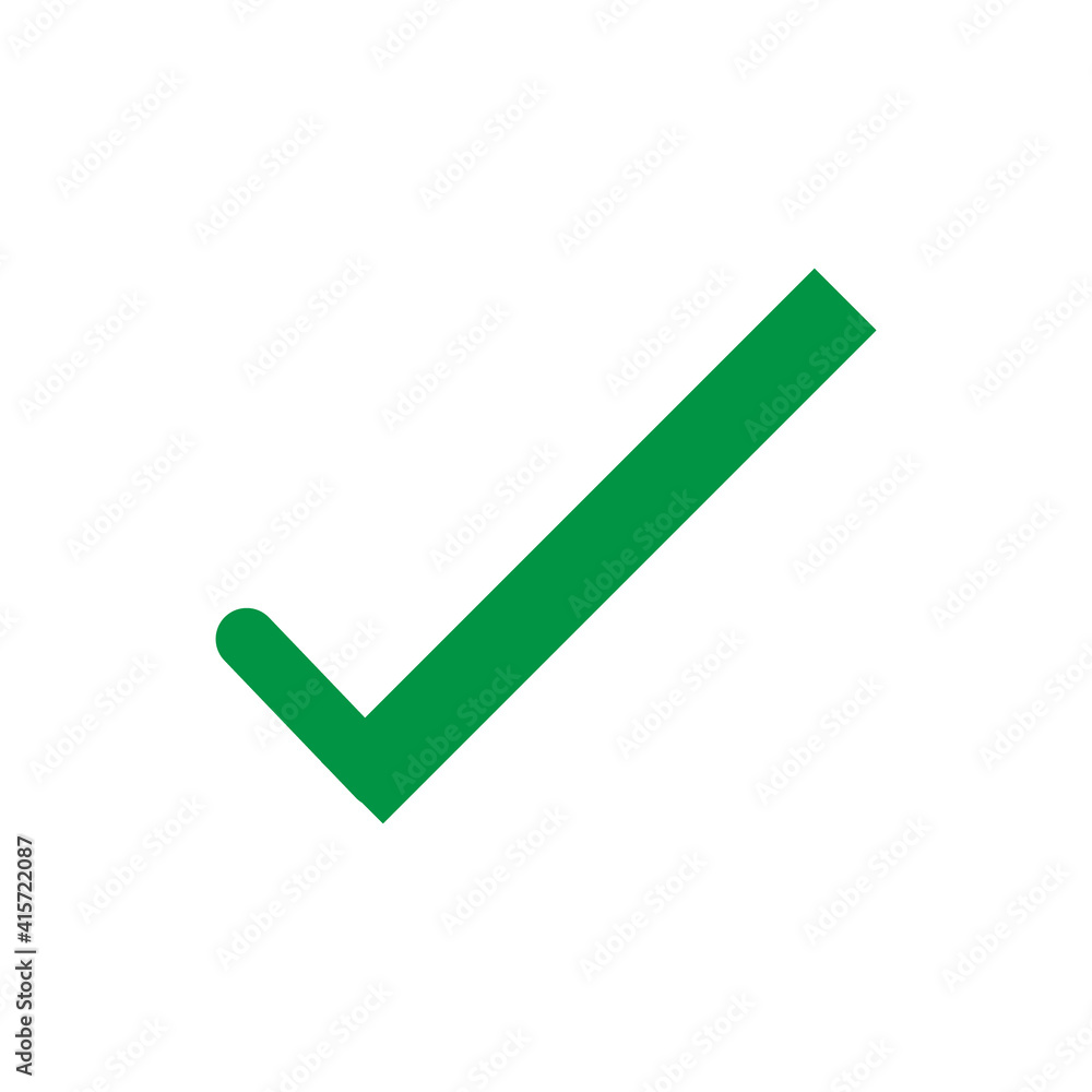 Green check mark symbol icon isolated vector. Green check mark symbol icon isolated vector.