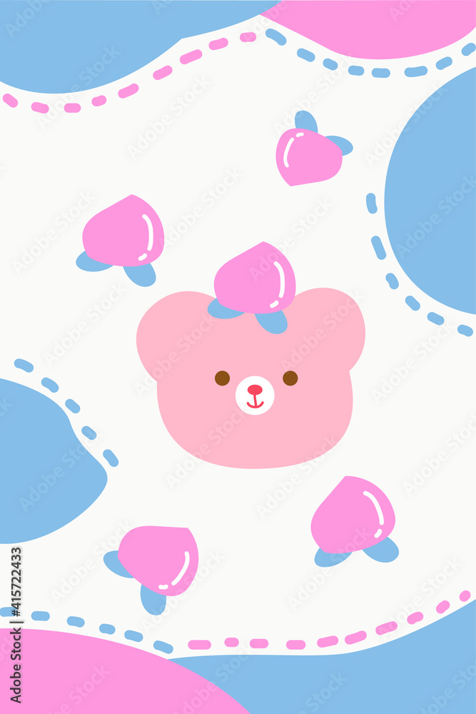 Cartoon peach bear rug Cartoon peach bear rug