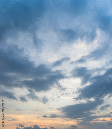 Fototapeta Naklejka Na Ścianę i Meble -  Colorful sunset. Natural sky background texture, beautiful color. Sunset landscape in the sky after sunset. Beautiful view of sky with clouds at sunrise