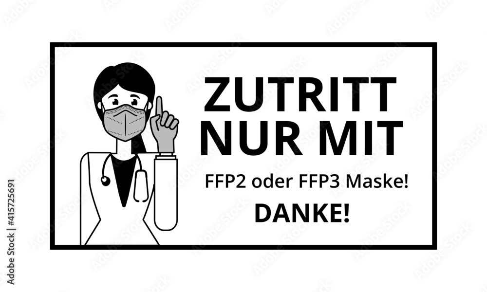 Woman doctor wearing protective ffp2 mask. She calls for attention, with her index finger up. Woman doctor wearing protective ffp2 mask. She calls for attention, with her index finger up.