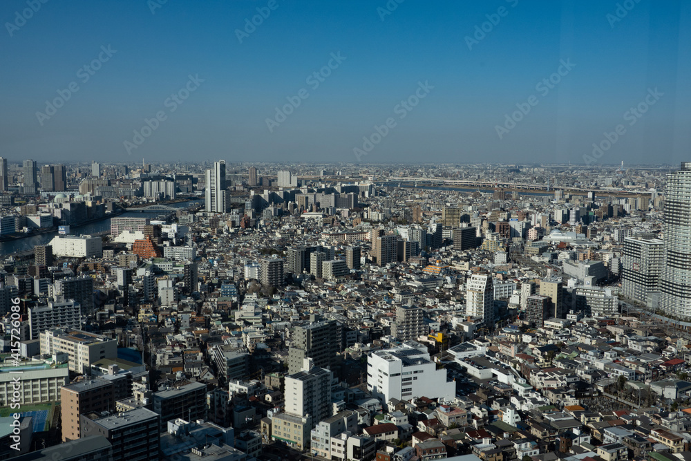 Fototapeta premium Residential area in Tokyo seen from above