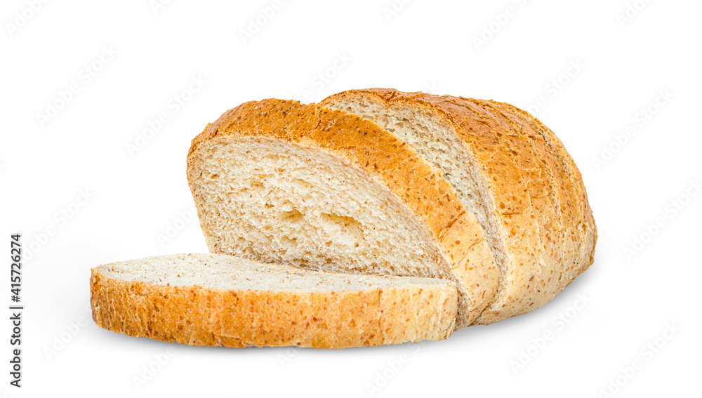 sliced bread slices isolated on white background