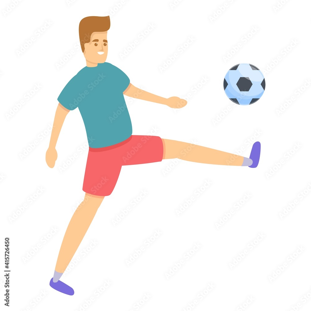 Boy foot play soccer icon. Cartoon of boy foot play soccer vector icon for web design isolated on white background