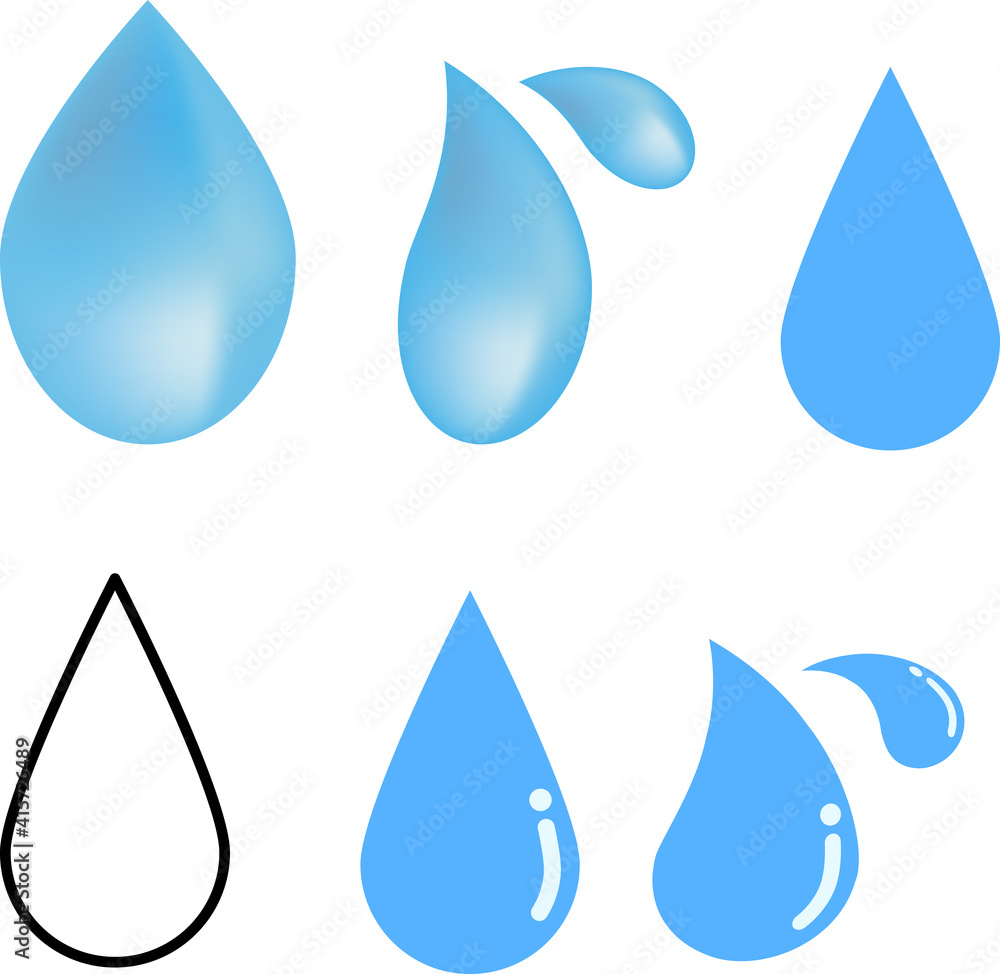 水・水滴・汗の装飾素材セット 水・水滴・汗の装飾素材セット