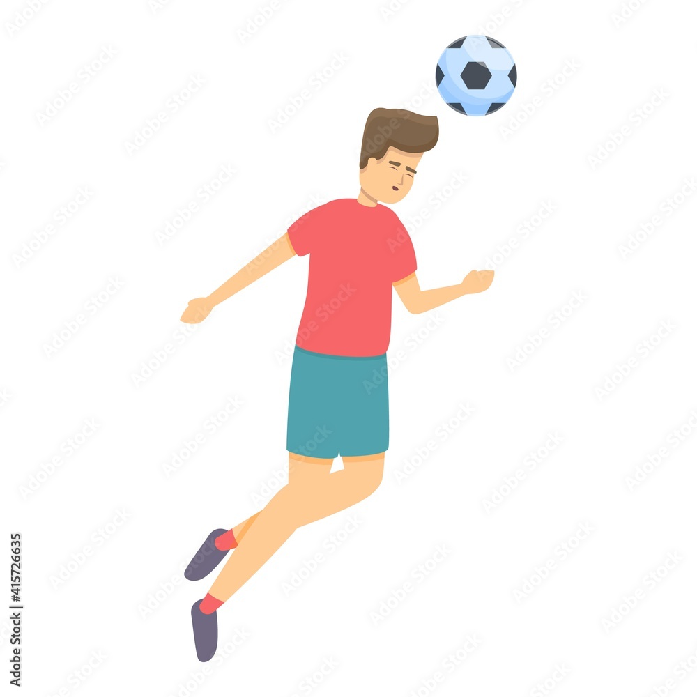 Modern head play soccer icon. Cartoon of modern head play soccer vector icon for web design isolated on white background