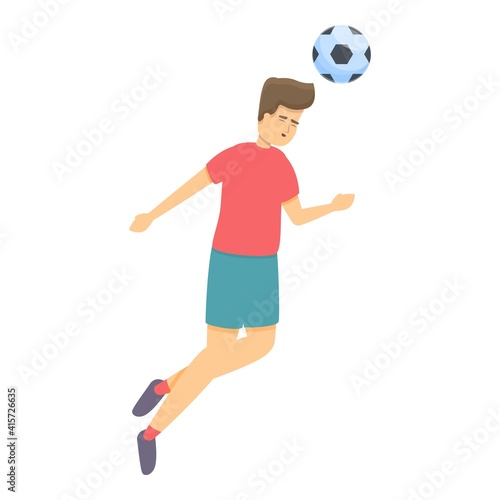 Fototapeta Naklejka Na Ścianę i Meble -  Modern head play soccer icon. Cartoon of modern head play soccer vector icon for web design isolated on white background