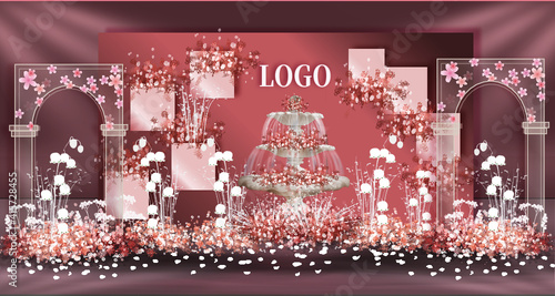 Pink wedding scene layout design