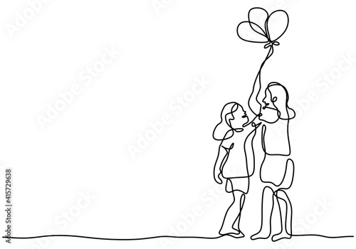 Continuous line drawing of ...