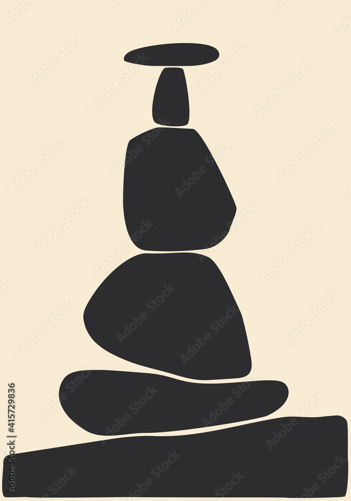 Abstract illustration of balancing stones Abstract illustration of balancing stones