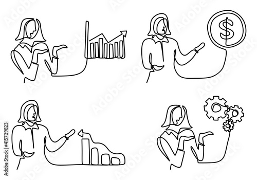 Set collection of young bus...