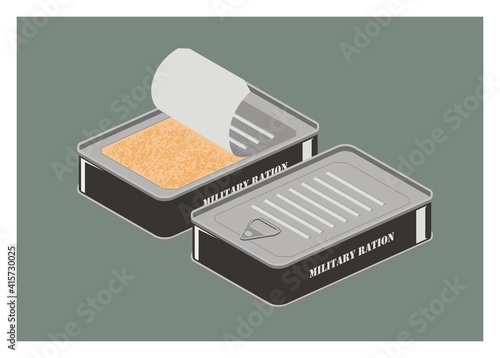 Military ration. Simple flat illustration photo