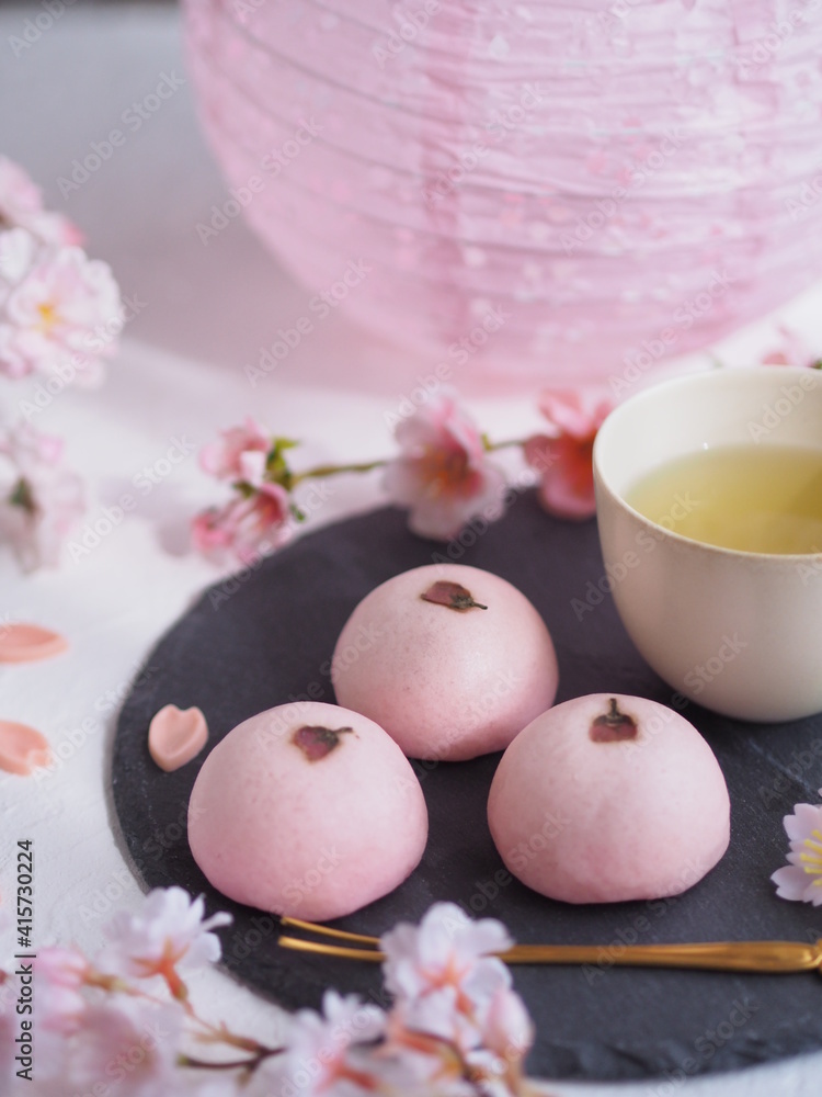 custom made wallpaper toronto digital和菓子 桜まんじゅう