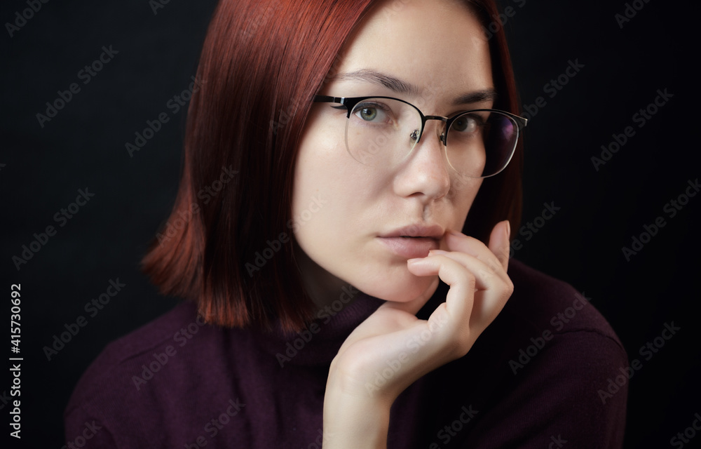 Portrait of a beautiful young woman. Selective focus. Portrait of a beautiful young woman. Selective focus.