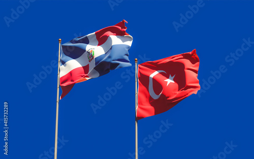 Flags of Turkey and Dominican Republic.