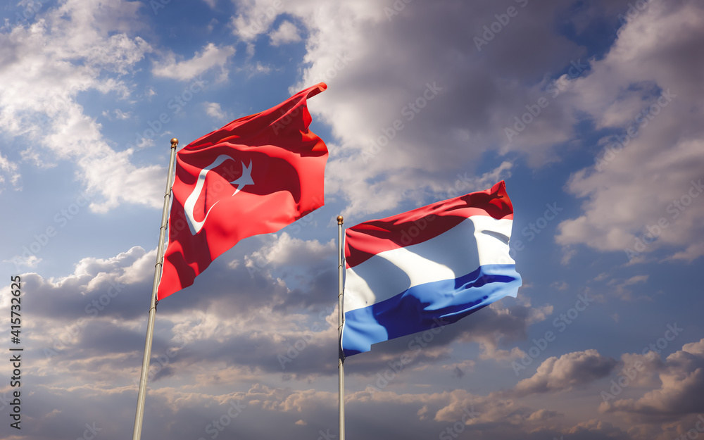Flags of Netherlands and Turkey. Flags of Netherlands and Turkey.