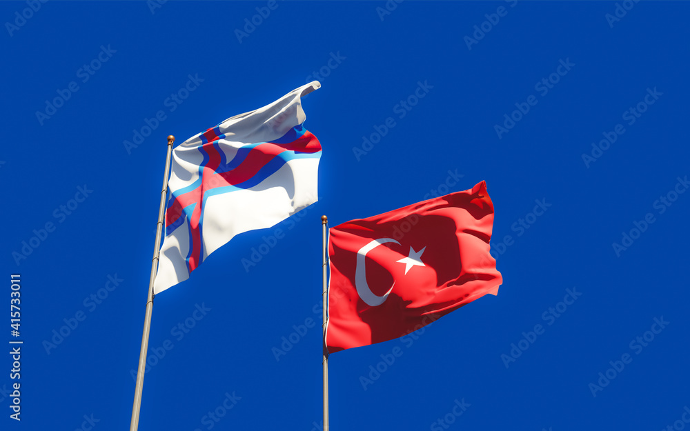 Flags of Faroe Islands and Turkey. Flags of Faroe Islands and Turkey.
