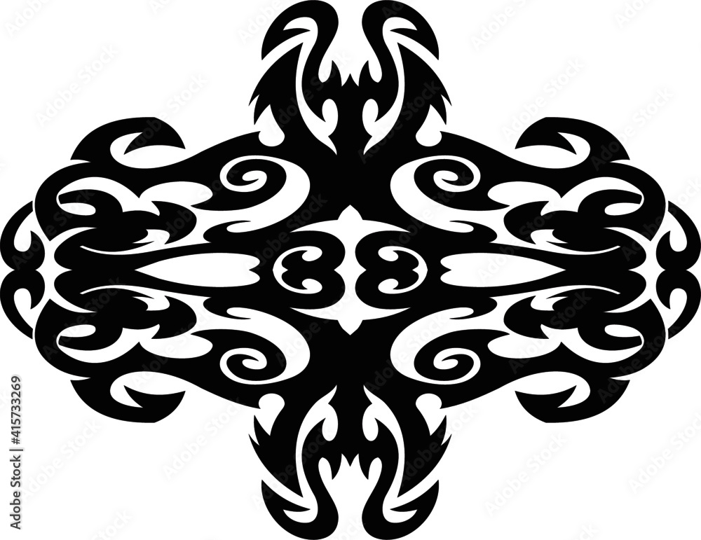 Fototapeta premium Vector symbol, ornament, tattoo. beautiful vector illustration. Drawings on the body, ancient symbols. 