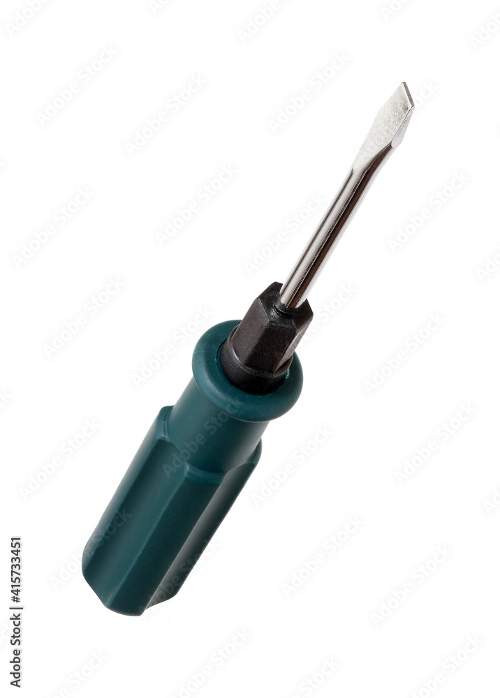 Hand tools for repair and installation: screwdriver isolated on a white background Hand tools for repair and installation: screwdriver isolated on a white background