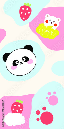 Cartoon bear decorative painting