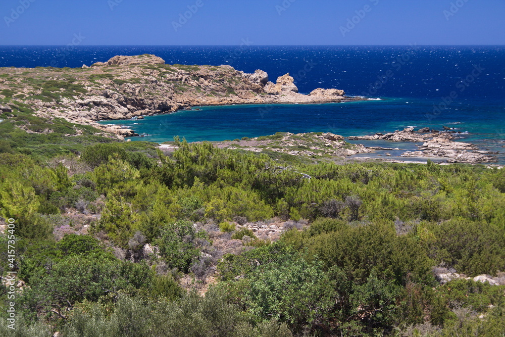 Landscape on coast on Crete in Greece, Europe
