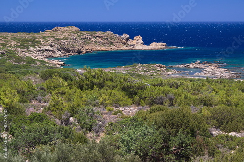 Landscape on coast on Crete in Greece, Europe 