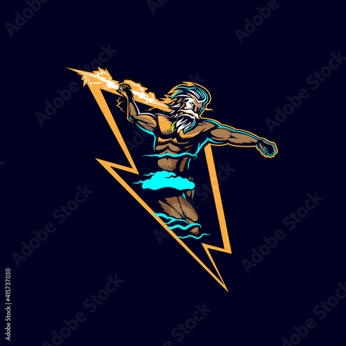Fotografía Zeus Lightning Insignia logo vector