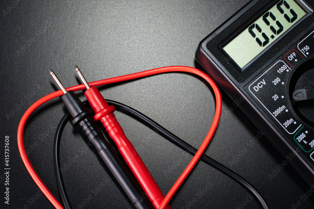 multimeter, electrician tools on black background, digital multimeter on black background multimeter, electrician tools on black background, digital multimeter on black background