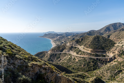 winding mountain road on the Costa de Almeria in southern Spain