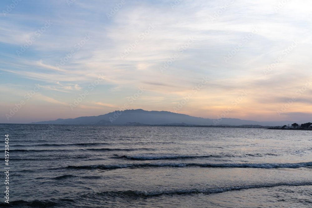 colorful sunset on the Mediterranean Sea on the Costa de Almeria