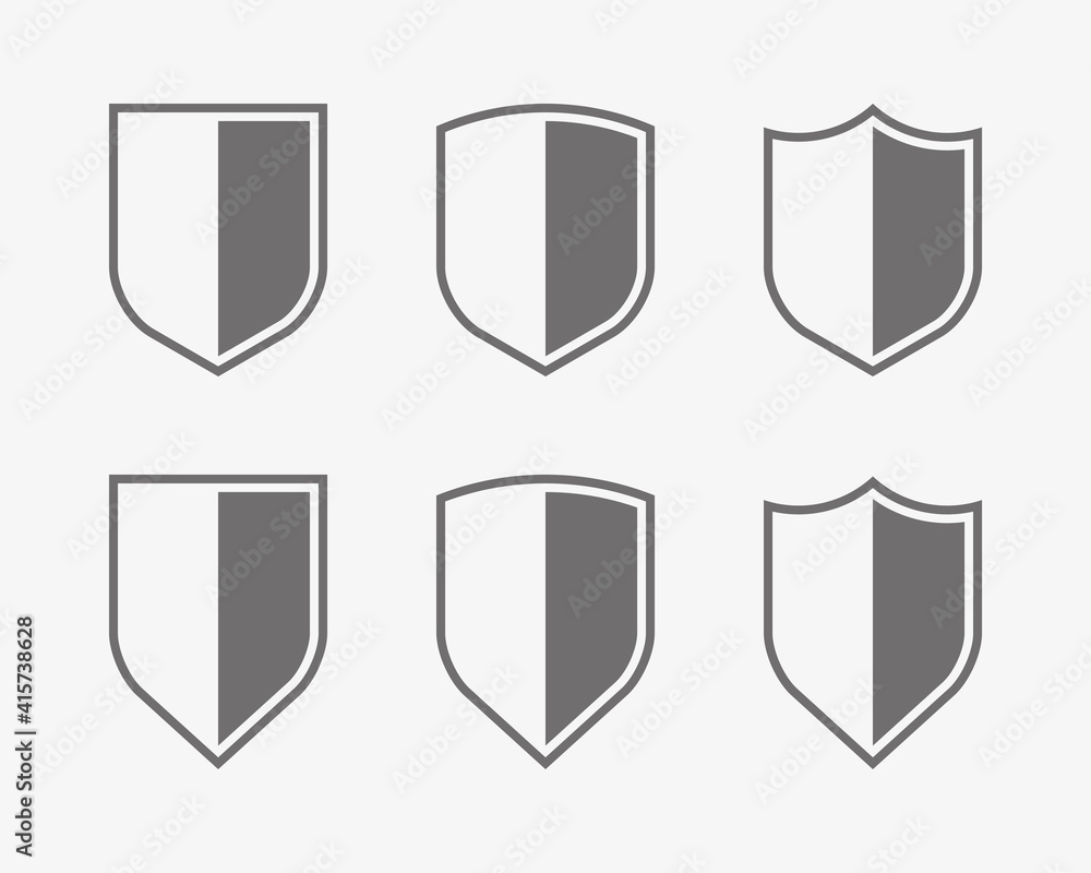 Protect guard shield plain line concept. Outline badge. Safety icon set. Privacy banner kit. Security label. Flat style sticker symbol shape. Safeguard simple sign. linear pictogram Protect guard shield plain line concept. Outline badge. Safety icon set. Privacy banner kit. Security label. Flat style sticker symbol shape. Safeguard simple sign. linear pictogram