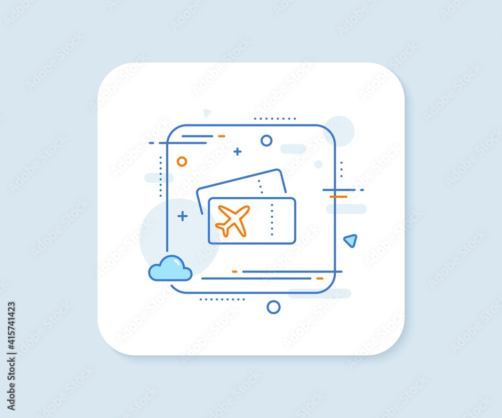 Boarding pass line icon. Abstract square vector button. Airplane tickets sign. Check in flight symbol. Boarding pass line icon. Quality concept badge. Vector Boarding pass line icon. Abstract square vector button. Airplane tickets sign. Check in flight symbol. Boarding pass line icon. Quality concept badge. Vector
