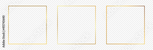 Gold glowing square frame