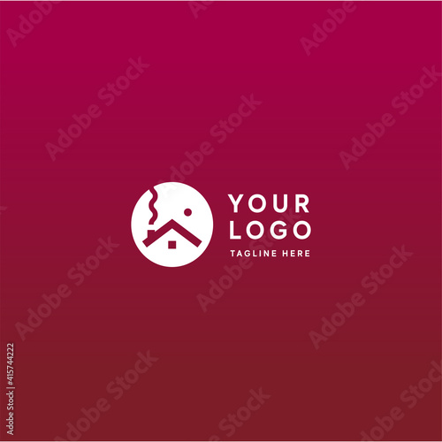 House home roof hotel hostel apartments logo vector icon design