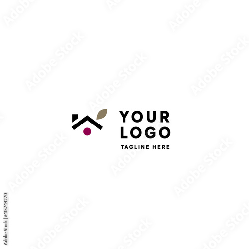 House home roof hotel hostel apartments logo vector icon design
