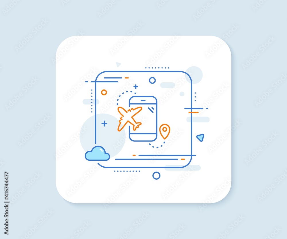 Airplane travel line icon. Abstract square vector button. Trip flight destination sign. Holidays symbol. Flight destination line icon. Quality concept badge. Vector Airplane travel line icon. Abstract square vector button. Trip flight destination sign. Holidays symbol. Flight destination line icon. Quality concept badge. Vector