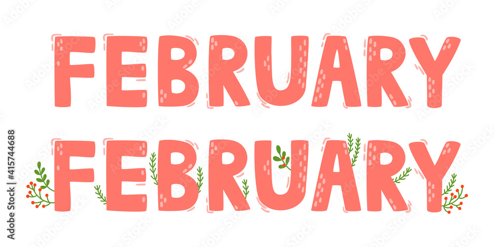 Cartoon lettered all months of the winter Cartoon lettered all months of the winter