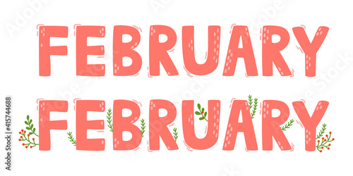 Cartoon lettered all months of the winter