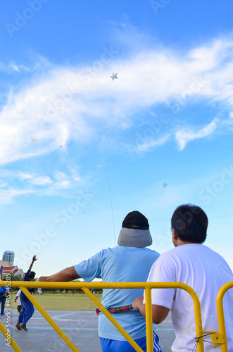 Wallpaper Mural Kite fighting in Royal plaza Bangkok city, recreation and people concept. Sport and activity during the summer Torontodigital.ca