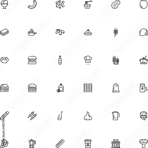 icon vector icon set such as: fungus, ice cream, supermarket, fastfood, whole, roll, broken, penne, go, handle, commerce, storefront, cooker, cake, catch, city, awning, julienne, asia, pan