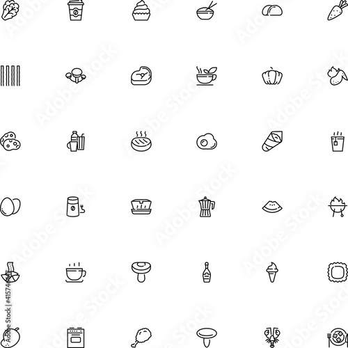 icon vector icon set such as: watermelon, ocean, levant, colorful, styrofoam, lobster, omelette, round, detailed, shake, flavor, device, bred, technology, appetizer, biscuit, easter, home