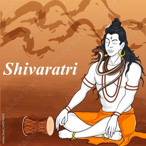 Lord Shiva the Hindu God for religious Shivratri background