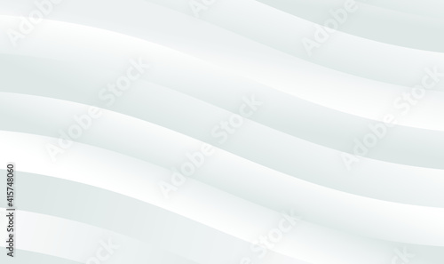 White seamless wave texture pattern. White wave paper art design. Wavy linen background. Interior wall decoration. 3D Vector interior wall panel pattern. Design geometrical. Vector illustration