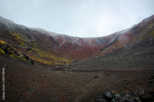 Volcanic Crater. Russia, Kamchatka 2020. Photo taken during an expedition to the volcano.