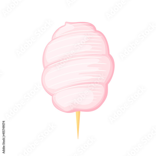 Cotton candy. Vector illustration cartoon flat icon isolated on white background.