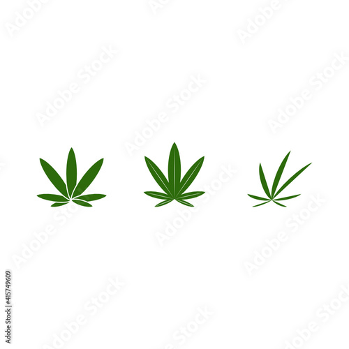 Set icon of Cannabis vector. Cannabis leaf logo.