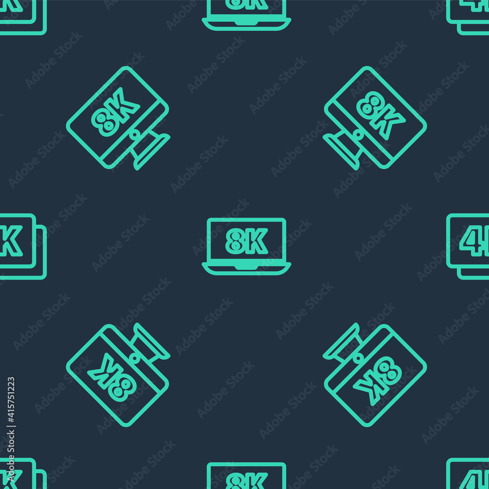 Set line Laptop with 8k, Monitor and 4k Ultra HD on seamless pattern. Vector. Set line Laptop with 8k, Monitor and 4k Ultra HD on seamless pattern. Vector.