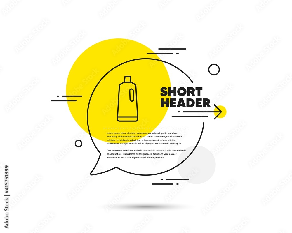Cleaning shampoo line icon. Speech bubble vector concept. Washing liquid or Cleanser symbol. Housekeeping equipment sign. Shampoo line icon. Abstract bubble balloon badge. Vector Cleaning shampoo line icon. Speech bubble vector concept. Washing liquid or Cleanser symbol. Housekeeping equipment sign. Shampoo line icon. Abstract bubble balloon badge. Vector