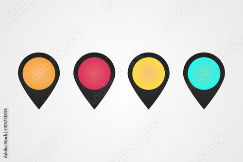 Free Download Set of Colorful Map Pointer Pins on a white background. - GFXLoad