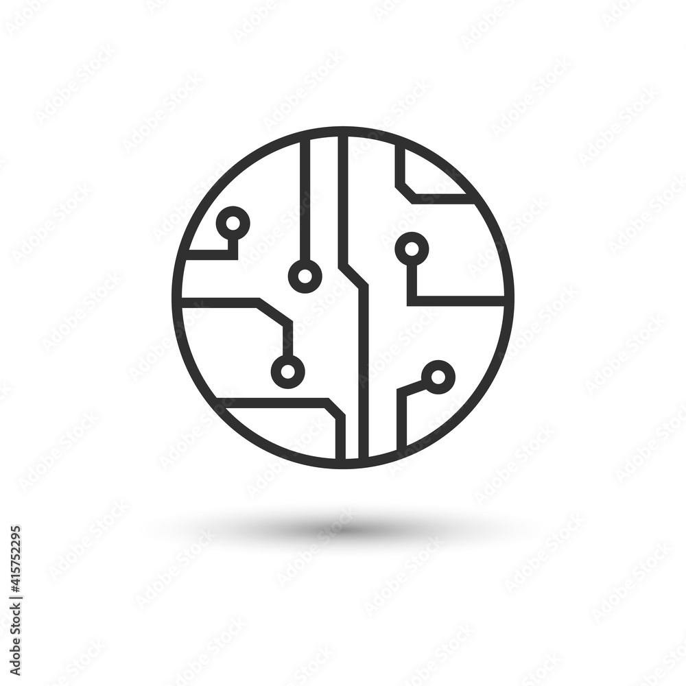 Circuit board sign icon. Technology scheme square symbol.Vector illustration isolated on white background. Circuit board sign icon. Technology scheme square symbol.Vector illustration isolated on white background.
