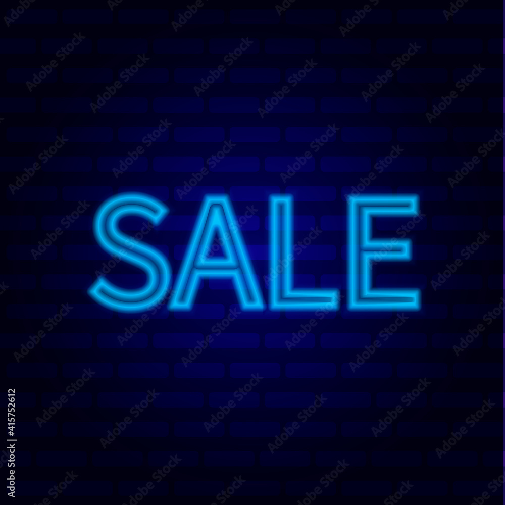 Sale glowing neon sign. Light vector background for your advertise, discounts and business. Sale glowing neon sign. Light vector background for your advertise, discounts and business.